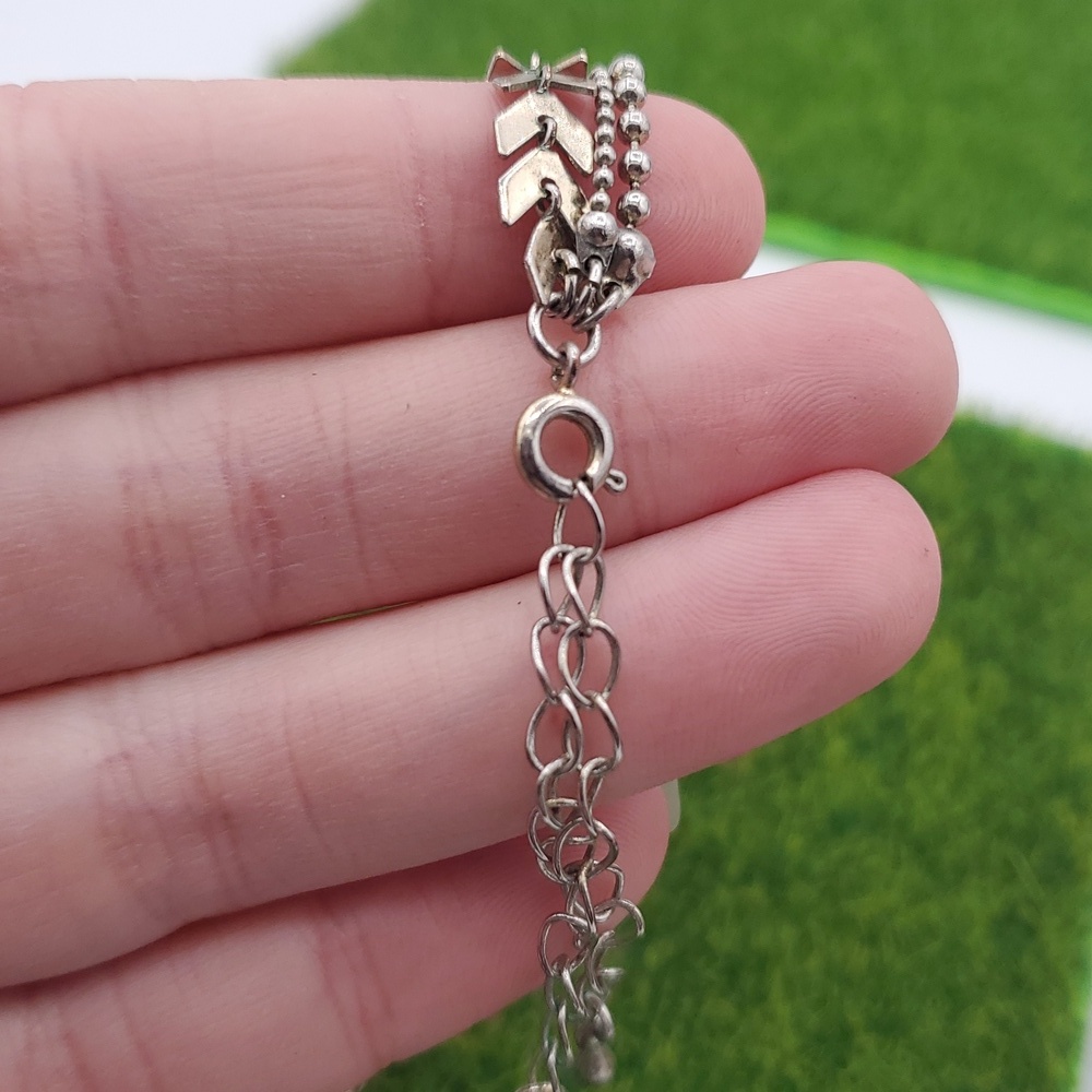 Elegant Silver Tone Layered Necklace 20 Inch N3837 - Picture 3 of 3